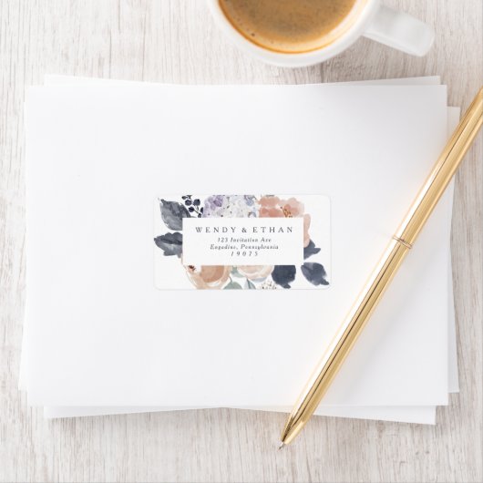 Mariage floral rustique simple Étiquettes de adres (En situation)