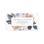 Mariage floral rustique simple Étiquettes de adres (Devant)