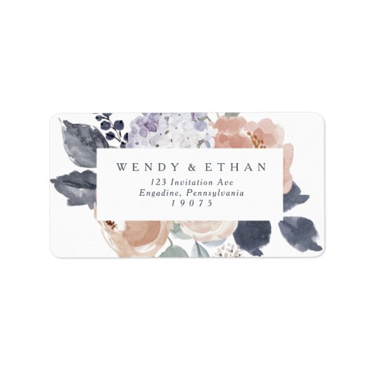 Mariage floral rustique simple Étiquettes de adres (Devant)