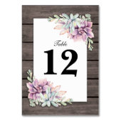 Mariage floral rustique Succulent Numéros de table (Dos)