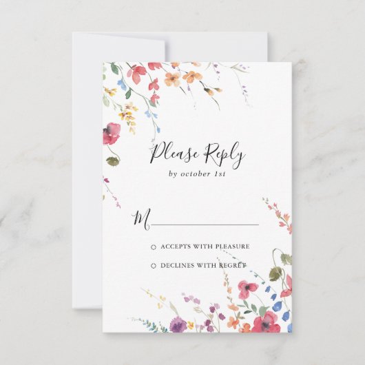 Mariage floral sauvage classique RSVP (Devant)