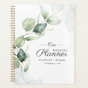 Mariage Floral Script Feuilles d'Eucalyptus Aquare