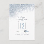 Mariage Floral Sparkles Numéro de table Blue ID889 (Devant)