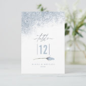 Mariage Floral Sparkles Numéro de table Blue ID889 (Debout devant)