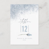 Mariage Floral Sparkles Numéro de table Blue ID889 (Dos)