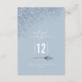 Mariage Floral Sparkles Numéro de table Blue ID889 (Devant)