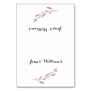 Mariage Floral Table Place Cartes Rose Gold Foil