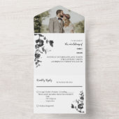 Mariage Floral Tout en une invitation (À l'intérieur)