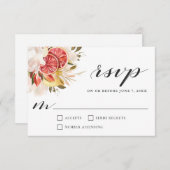 Mariage floral tropical aux agrumes lumineux RSVP (Devant / Derrière)