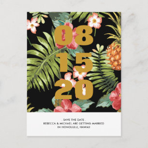 Mariage floral tropical Enregistrer la date Carte 