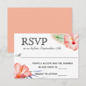 Mariage floral tropical hawaïen Luau RSVP (Devant / Derrière)