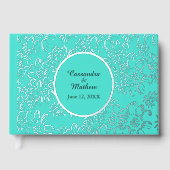 Mariage floral turquoise de marguerites argentées (Recto)