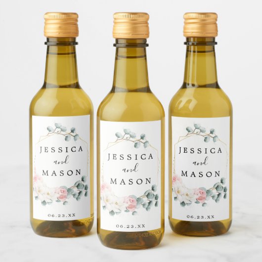 Mariage Floral Verdure Mini Étiquettes de vin (Bouteilles)