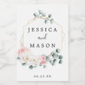 Mariage Floral Verdure Mini Étiquettes de vin (Étiquettes simples)