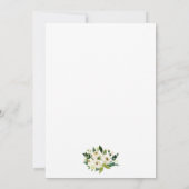 Mariage Floral Vert Aquarelle blanche Invitation (Dos)