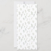 Mariage floral vert foncé Cartes de menu (Dos)