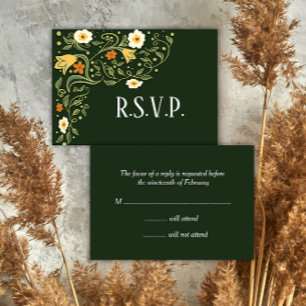 Mariage floral vert RSVP