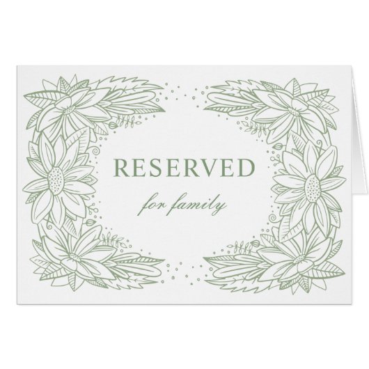 Mariage floral vert rustique. Panneau de réservati (Devant Horizontal)