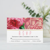 Mariage floral vintage rose Réponse RSVP (Debout devant)