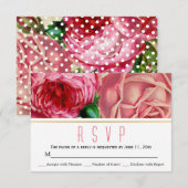 Mariage floral vintage rose Réponse RSVP (Devant / Derrière)
