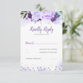 Mariage floral violet et argenté RSVP (Debout devant)