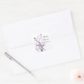 Mariage floral violet et blanc Favoriser Sticker (Enveloppe)