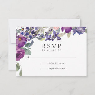 Mariage floral violet et prune RSVP