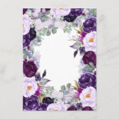 Mariage floral violet Informations Carte d'invité (Dos)
