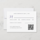 Mariage Floral Violet Moderne RSVP (Dos)