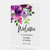 Mariage floral violet romantique Bienvenue (Angle)