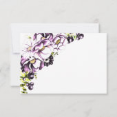 Mariage floral violet rustique RSVP (Dos)