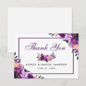 Mariage Floral violet ultra violet Merci PF (Devant / Derrière)