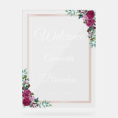 Mariage floral Welcome script blanc signe acryliqu (Recto)