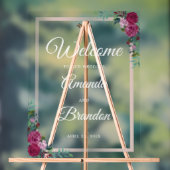 Mariage floral Welcome script blanc signe acryliqu (Neutre)