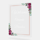 Mariage floral Welcome script blanc signe acryliqu (Angle)