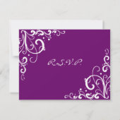 Mariage florissant violet et blanc RSVP (Dos)