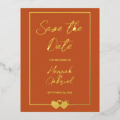 Mariage Foil Enregistrer la date Carte Postale Ter (Recto)