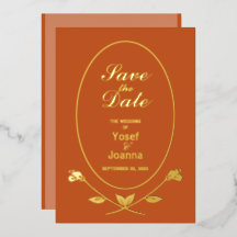 Mariage Foil Enregistrer la date Invitation