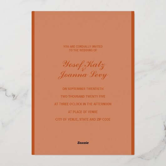 Mariage Foil Enregistrer la date Invitation (Verso)