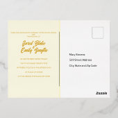 Mariage Foil Invitation Carte postale (Verso)