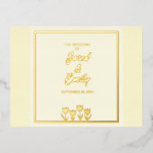 Mariage Foil Invitation Carte postale (Recto)