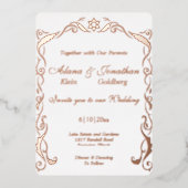 Mariage Foil Invitation de cadre de foil juif (Recto)