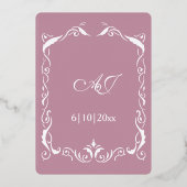 Mariage Foil Invitation de cadre de foil juif (Verso)