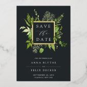 Mariage Foil Meadow Enregistrer la carte Date (Recto)