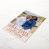 Mariage FOIL Moderne Rétro Enregistrer La Carte Da (Rotation)