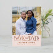 Mariage FOIL Moderne Rétro Enregistrer La Carte Da (Debout devant)