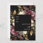 Mariage foncé papeterie Floral Mariage Invitations (Dos)