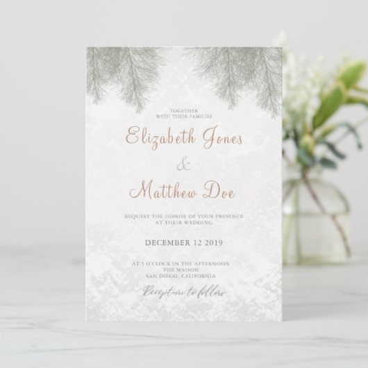 Mariage Forêt Une Invitation De Mariage D'Hiver (Debout devant)