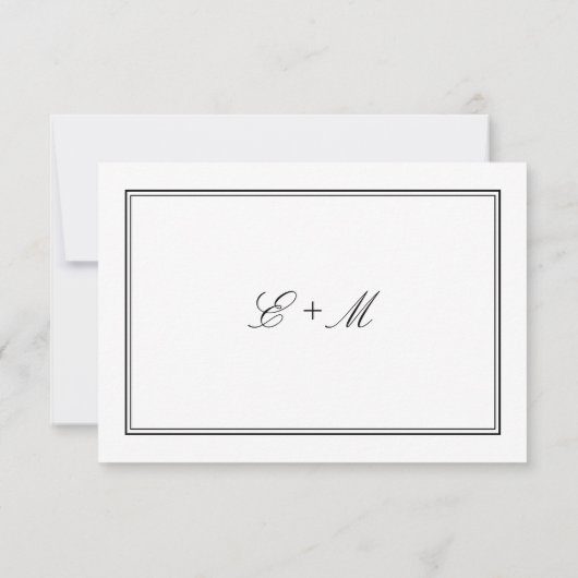Mariage formel classique blanc élégant RSVP (Dos)