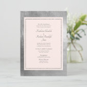 Mariage formel et élégant Invitation rose et argen (Debout devant)